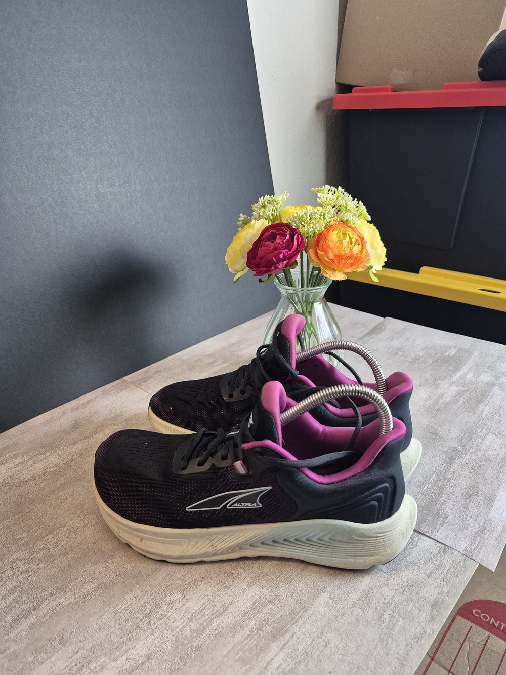 Altra Women's Black and Pink Cushioned Running Sneakers. Size 8.5